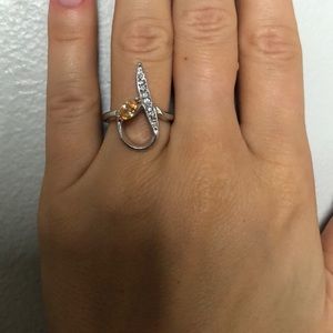 Yellow Rhinestone ring